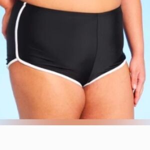 Black Swim Shorts with White Trim 2X
